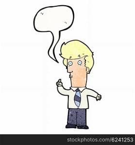 cartoon man with question with speech bubble
