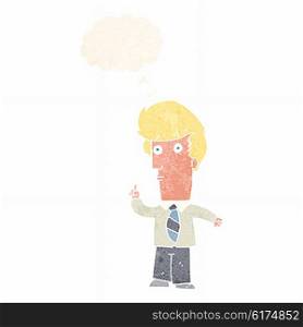 cartoon man with question with thought bubble
