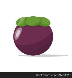 cartoon mangosteen fruit flat design. vector illustration