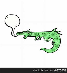 cartoon medieval dragon with speech bubble