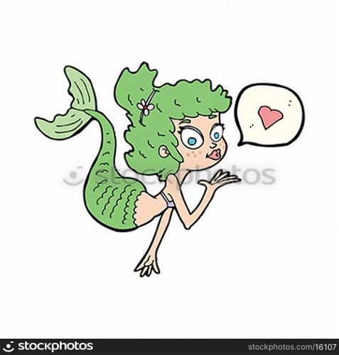 cartoon mermaid blowing kiss