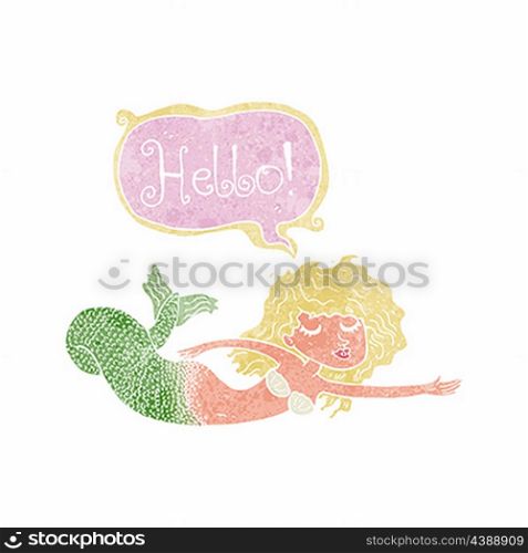 cartoon mermaid saying hello