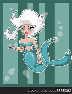 Cartoon mermaid vector illustration
