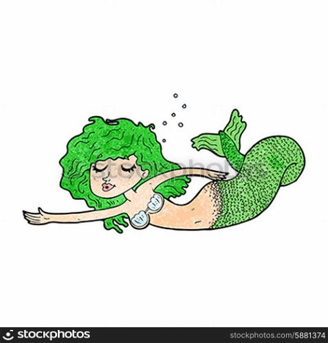cartoon mermaid with green haid