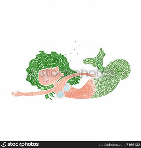 cartoon mermaid with green haid