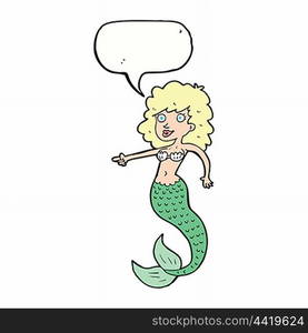 cartoon mermaid with speech bubble