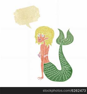 cartoon mermaid with speech bubble
