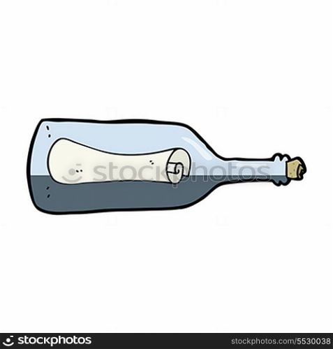 cartoon message in a bottle