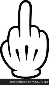 Cartoon middle finger flipping off you vector image