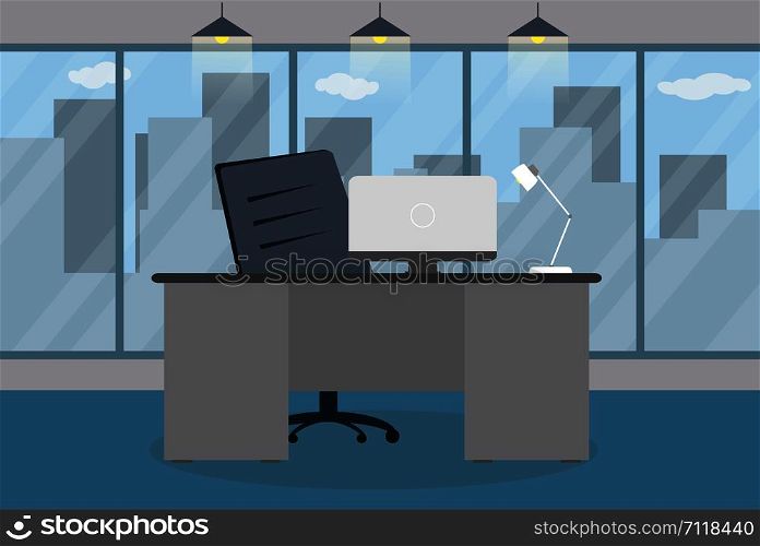 Cartoon Modern office,vector illustration. Cartoon Modern office,