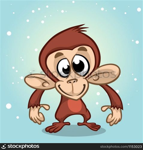 Cartoon monkey character. New year mascot