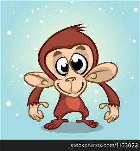 Cartoon monkey character. New year mascot