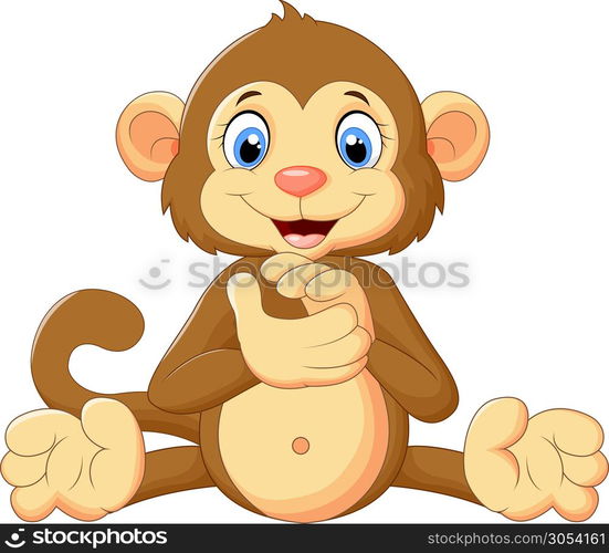 Cartoon monkey clapping hand