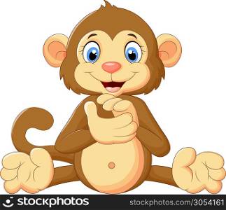 Cartoon monkey clapping hand