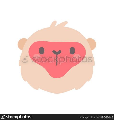cartoon monkey face cute pets for kids.