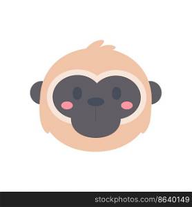 cartoon monkey face cute pets for kids.