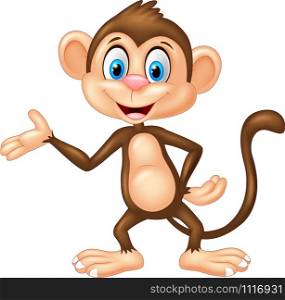 Cartoon monkey presenting