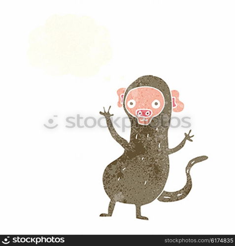 cartoon monkey with thought bubble