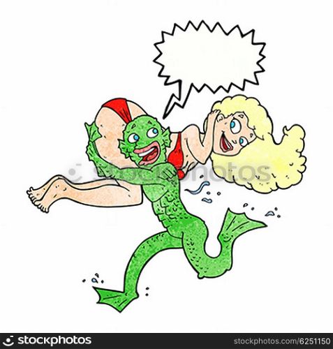 cartoon monster carrying off woman