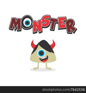 cartoon monster character theme vector art illustration
