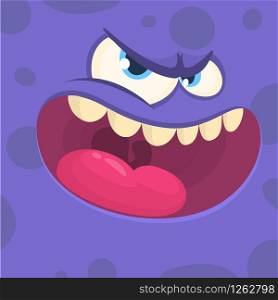 Cartoon monster face square avatar