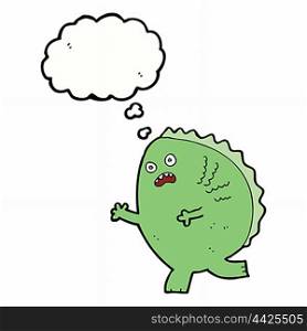 cartoon monster with thought bubble