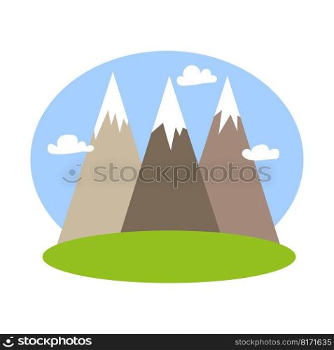 Cartoon mountains sun clouds. Space travel. Travel game background. Vector illustration. EPS 10.. Cartoon mountains sun clouds. Space travel. Travel game background. Vector illustration.