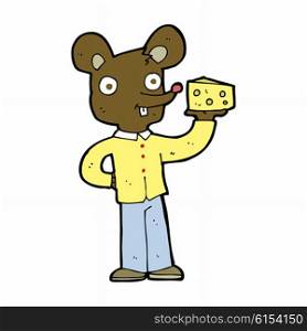cartoon mouse holding cheese