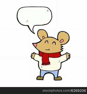 cartoon mouse with speech bubble
