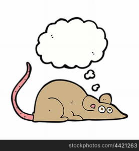 cartoon mouse with thought bubble