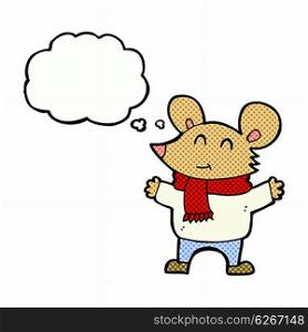 cartoon mouse with thought bubble