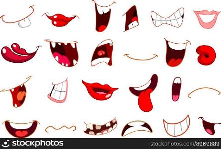 Cartoon mouths vector image