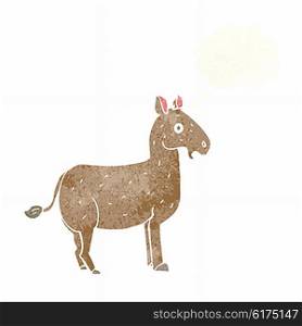 cartoon mule with thought bubble