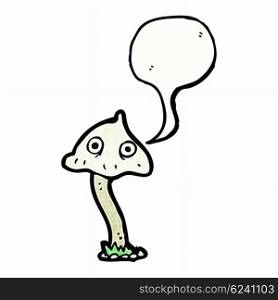 cartoon mushroom with speech bubble