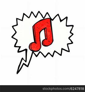 cartoon musical note with speech bubble