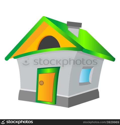 Cartoon of the building on white background is insulated. Lodge on white background