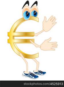 Cartoon of the sign euro. Cartoon of the symbol euro on white background is insulated
