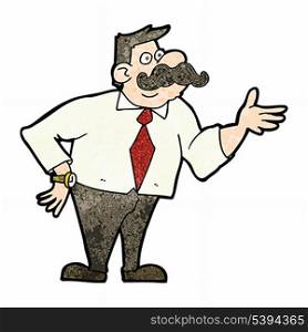cartoon office man with mustache