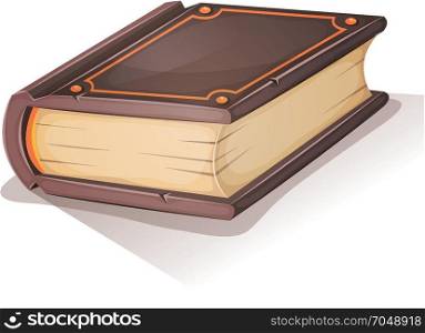 Cartoon Old Book. Illustration of a cartoon old big book or ancient magician grimoire