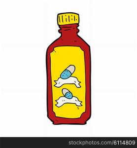cartoon old bottle of pills