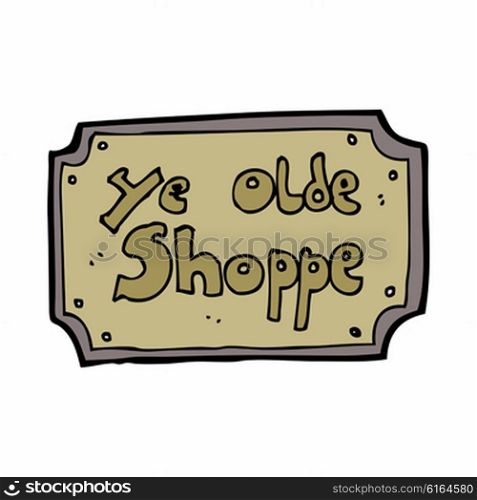 cartoon old fake shop sign