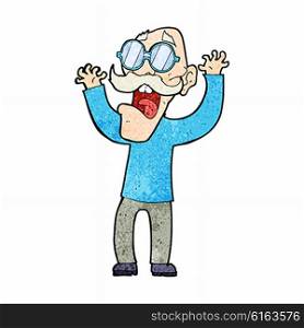cartoon old man in glasses