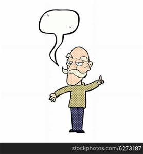 cartoon old man telling story with speech bubble