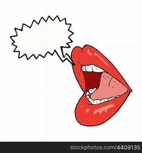 cartoon open mouth with speech bubble
