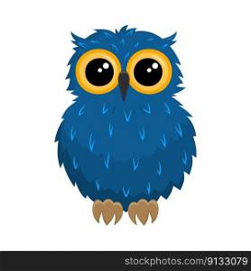 cartoon owl isolated, flat design