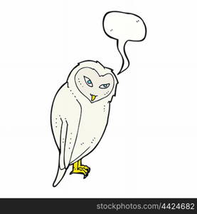 cartoon owl with speech bubble