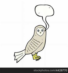 cartoon owl with speech bubble