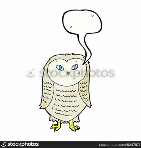 cartoon owl with speech bubble