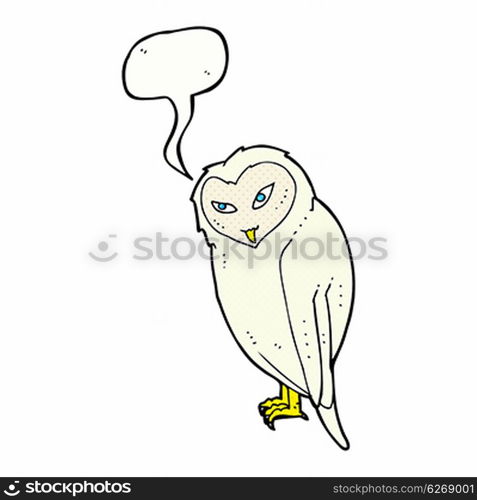 cartoon owl with speech bubble