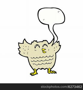 cartoon owl with speech bubble